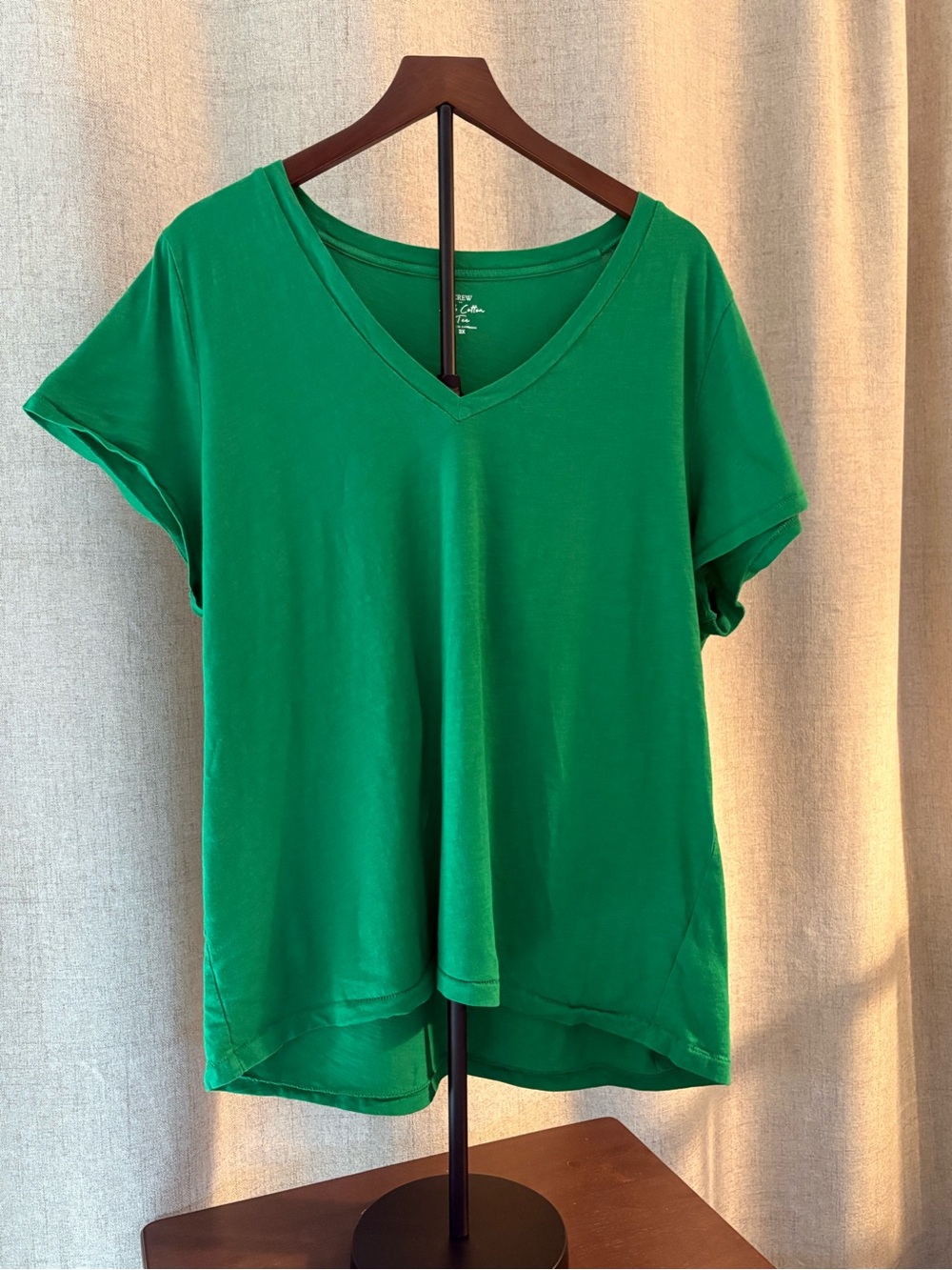 J. Crew Women's V-Neck Tee in Bright Green